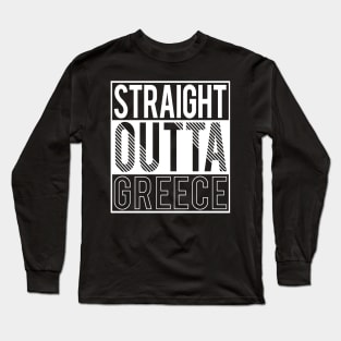 'Straight Outta Greece' Awesome Athens Greek Mythology Gift Long Sleeve T-Shirt